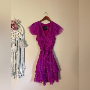 Le Superbe Belted Silk Mini Dress Size 6